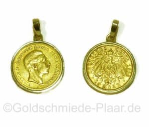 Kettenanhänger mit Goldmünze