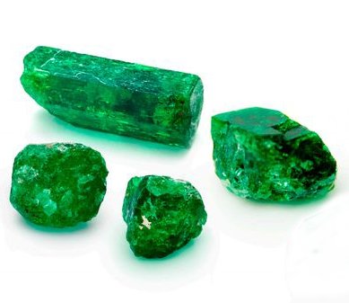 Wert vom Smaragd, verschiedene Steine