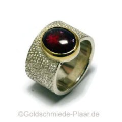 Breiter Silber-Ring mit Rubellit