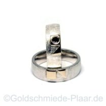Trauringe nach Kundenentwurf, Silber Gold Brillant